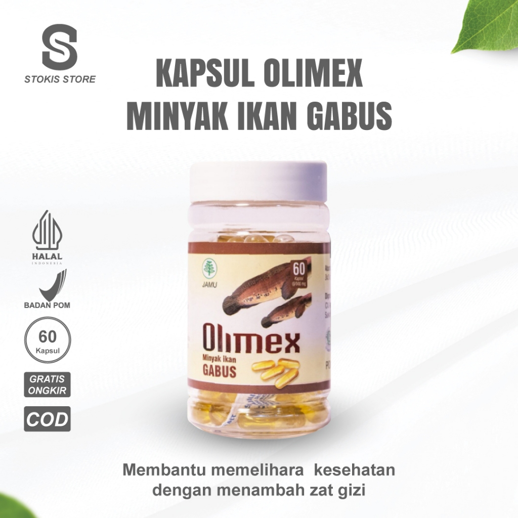 Olimex Kapsul Ekstrak Minyak Ikan Gabus Bantu Mempercepat Peyembuhan Lukas 100% Asli Original BPOM