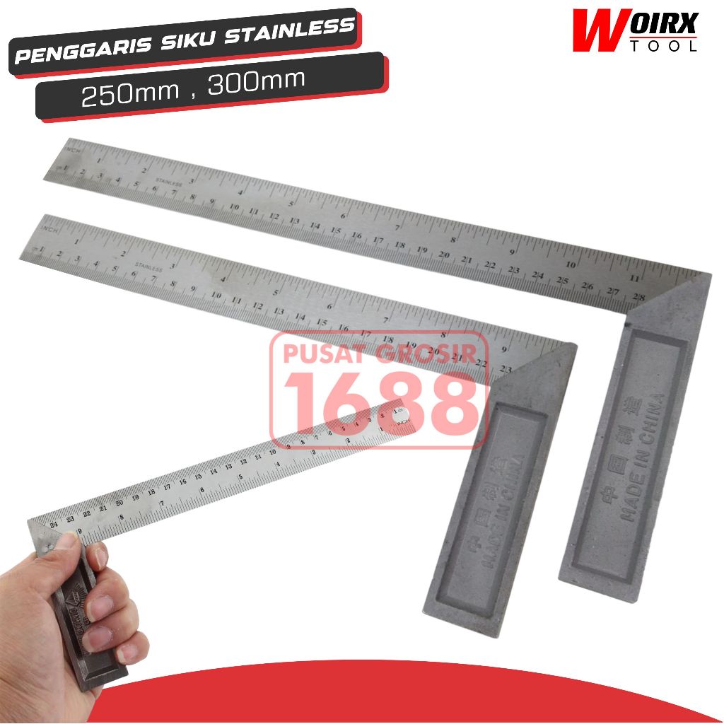 

Penggaris Siku Tukang Stainless 250mm 300mm