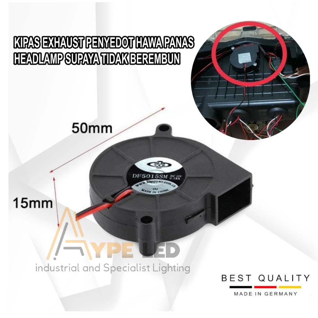 Premium Blower Turbo Mini Exhaust Keong Headlamp Biled COOLING 12V 5 X 5CM 3D Printer | Kipas Pendin