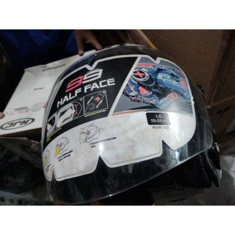 Helm Yamaha Half Face HJC Jorge Lorenzo, Original Genuine Yamaha.