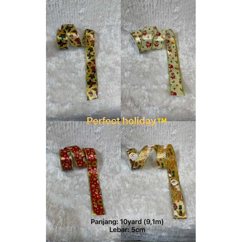 

pita natal motif 10 yard, 5cm, ribbon christmas M5CM10YARD