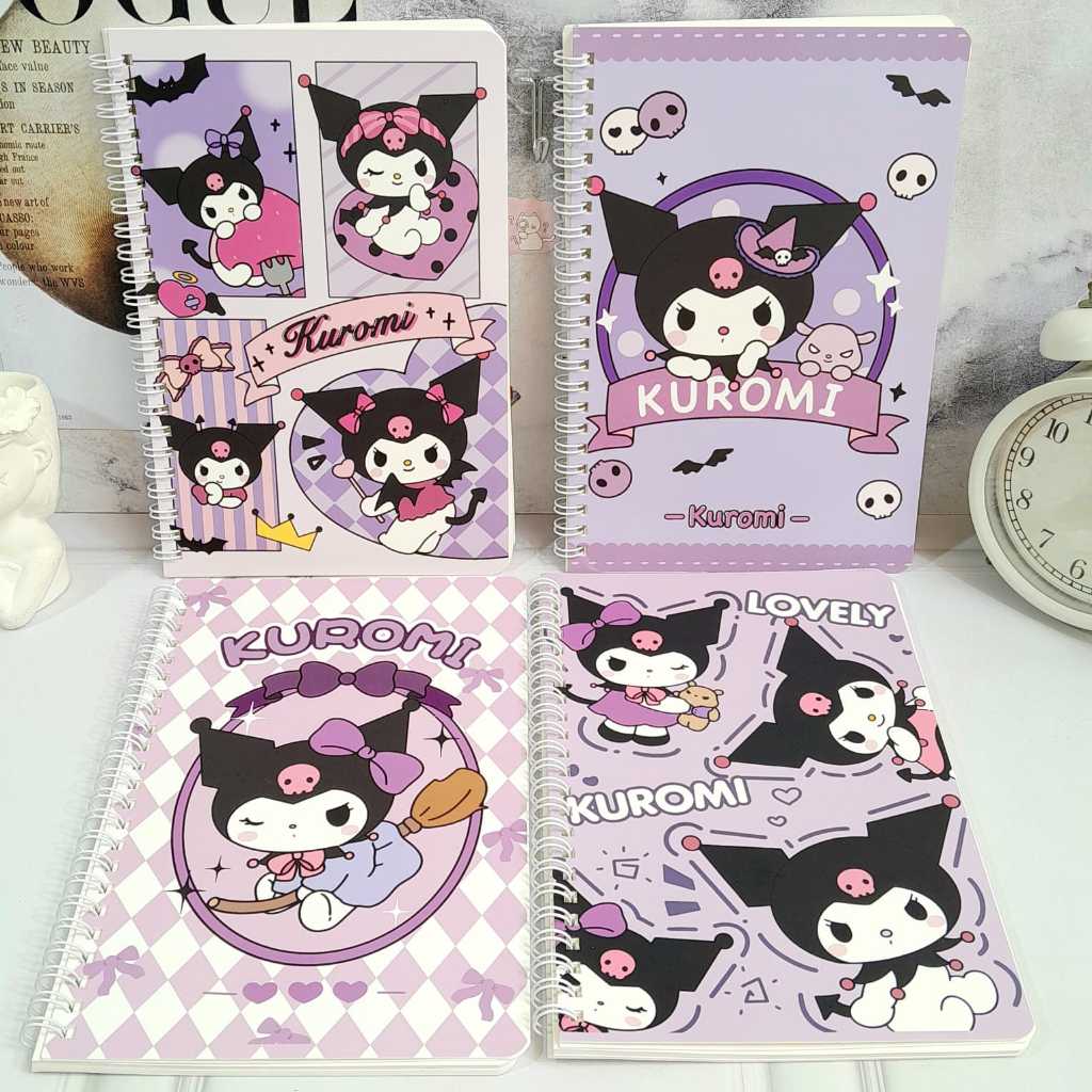 

Buku Tulis Spiral Sanrio KUROMI ukuran besar A5 Imut Lucu Best Quality / Notebook Spiral KUROMI Cute Unik isi 58 Lembar Favorit Anak Stationary Fancy kekinian bisa COD