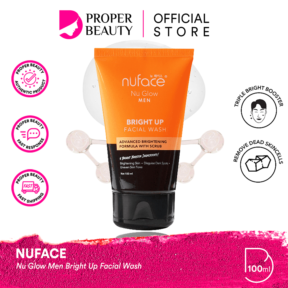 NUFACE Nu Glow Men Bright Up Facial Wash Indonesia / Pembersih Wajah Pria 100ml / Advanced Brighteni