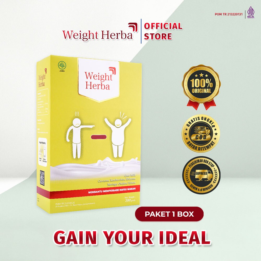 

Weight Herba 1 Box - Susu Herbal Penambah Nafsu Makan & Penggemuk Berat Badan | 200gr