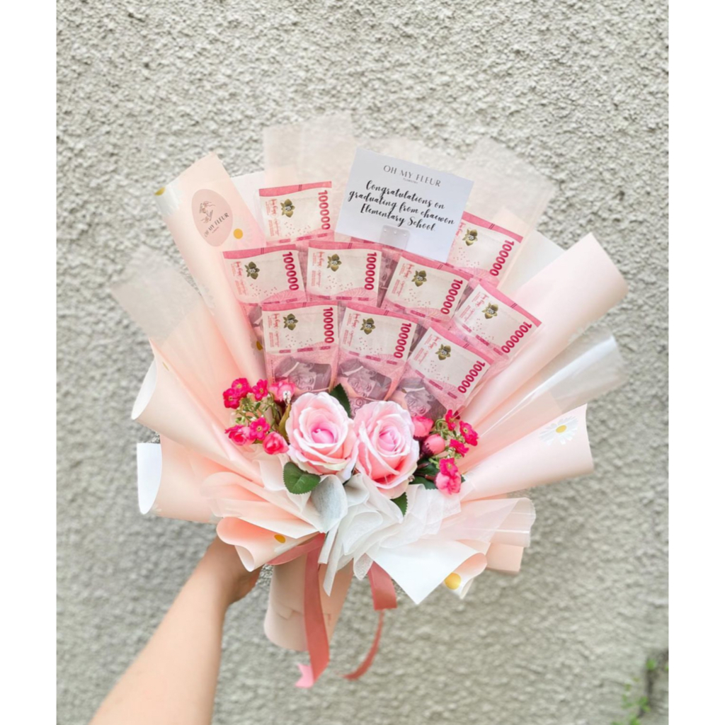 STANDING MONEY BOUQUET | JUAL BUKET UANG ASLI BUNGA ARTIFICIAL | FLOWER MONEY BOUQUET KADO SIDANG WI