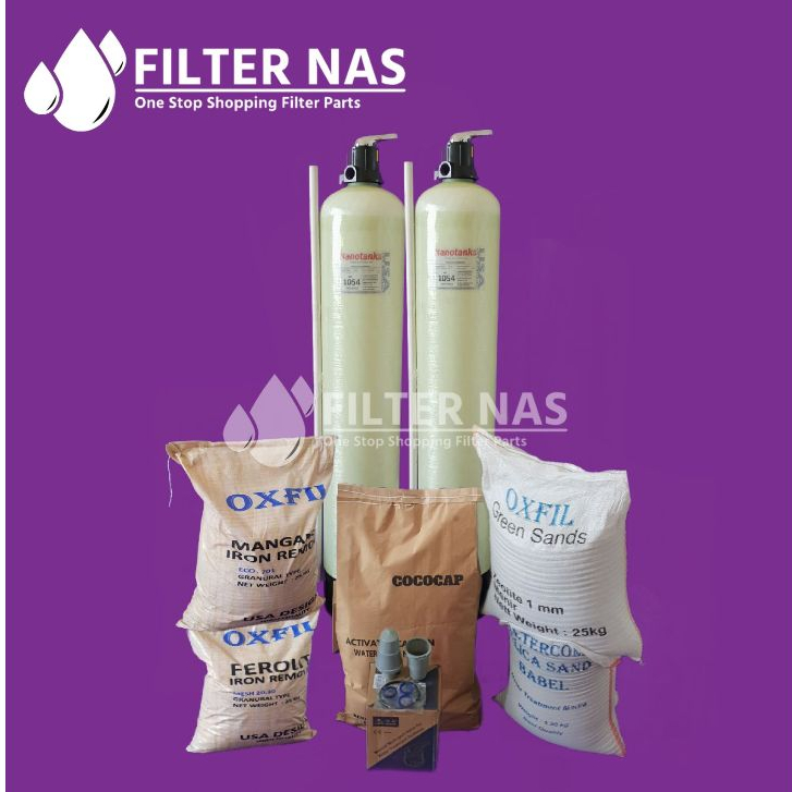 Paket Tabung Filter Advance MEDIUM 1054 FRP Air Besi Karat dan Bau
