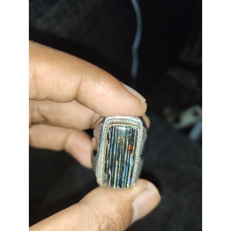 ⭐⭐⭐⭐⭐ Cincin Batu Black Opal kalimaya Sempur ruyung toktok
