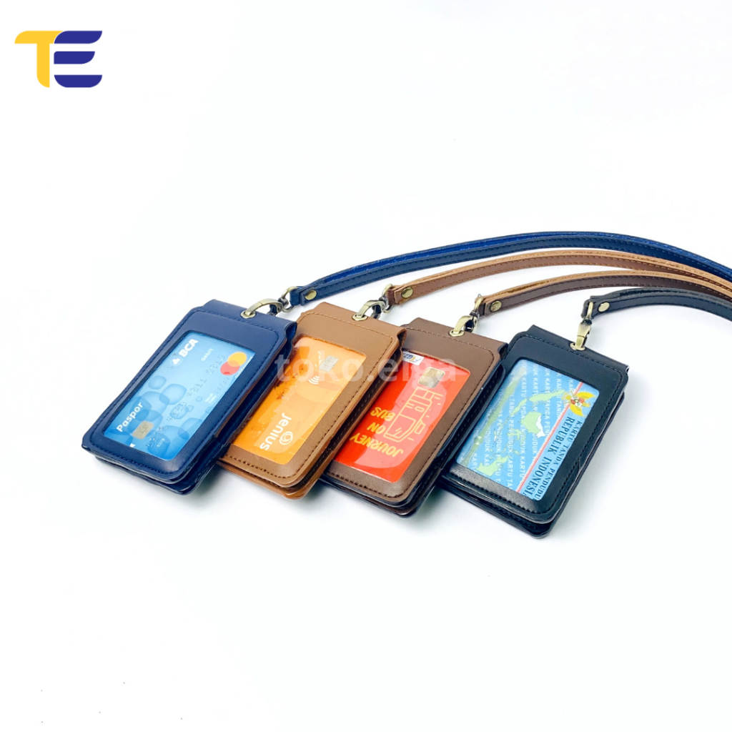 

H7Y Id Card Holder Kulit Name Tag Kulit Magnet 2 Sisi Muka Kulit