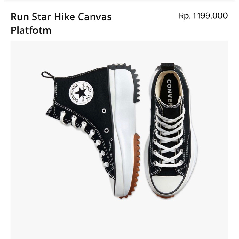 preloved converse run star hike canvas black / preloved converse run star chuck black woman / origin