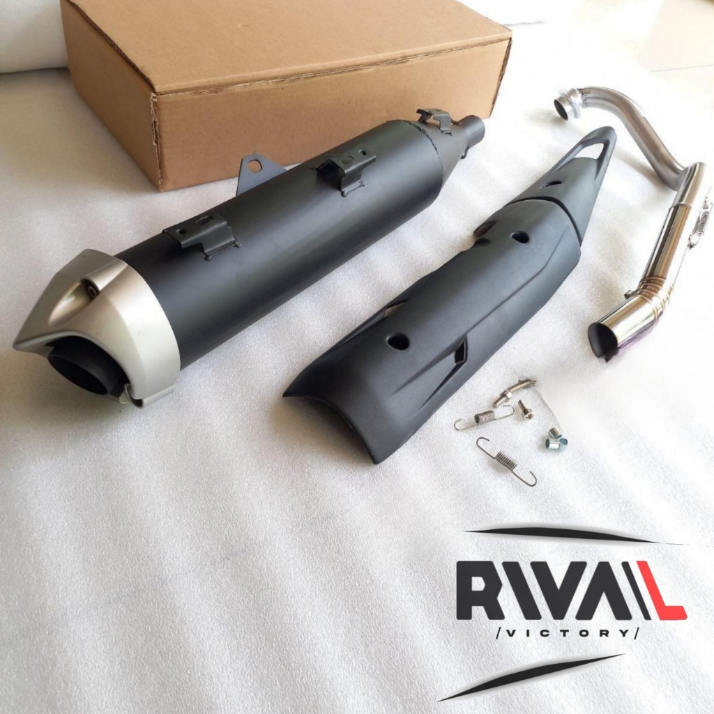 Promo knalpot standar racing Jupiter Mx king Mx 135 new Vixion Plug and Play Hitam powder coating bu
