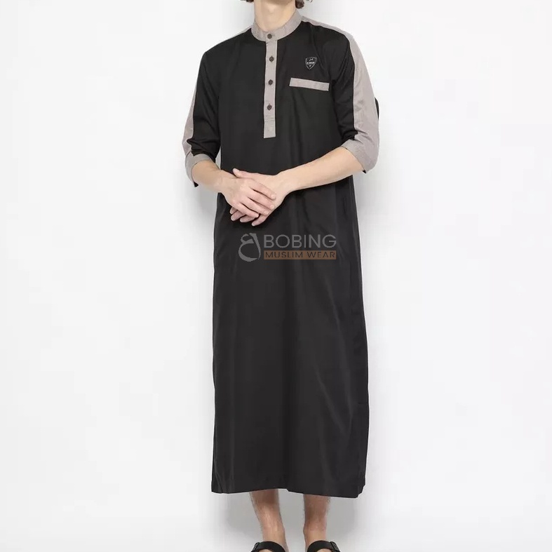 Kejutan Termurah  Jubah Gamis Pria Lengan 34 Dewasa Katun Madinah Premium Al Muslim Kombinasi Warna 