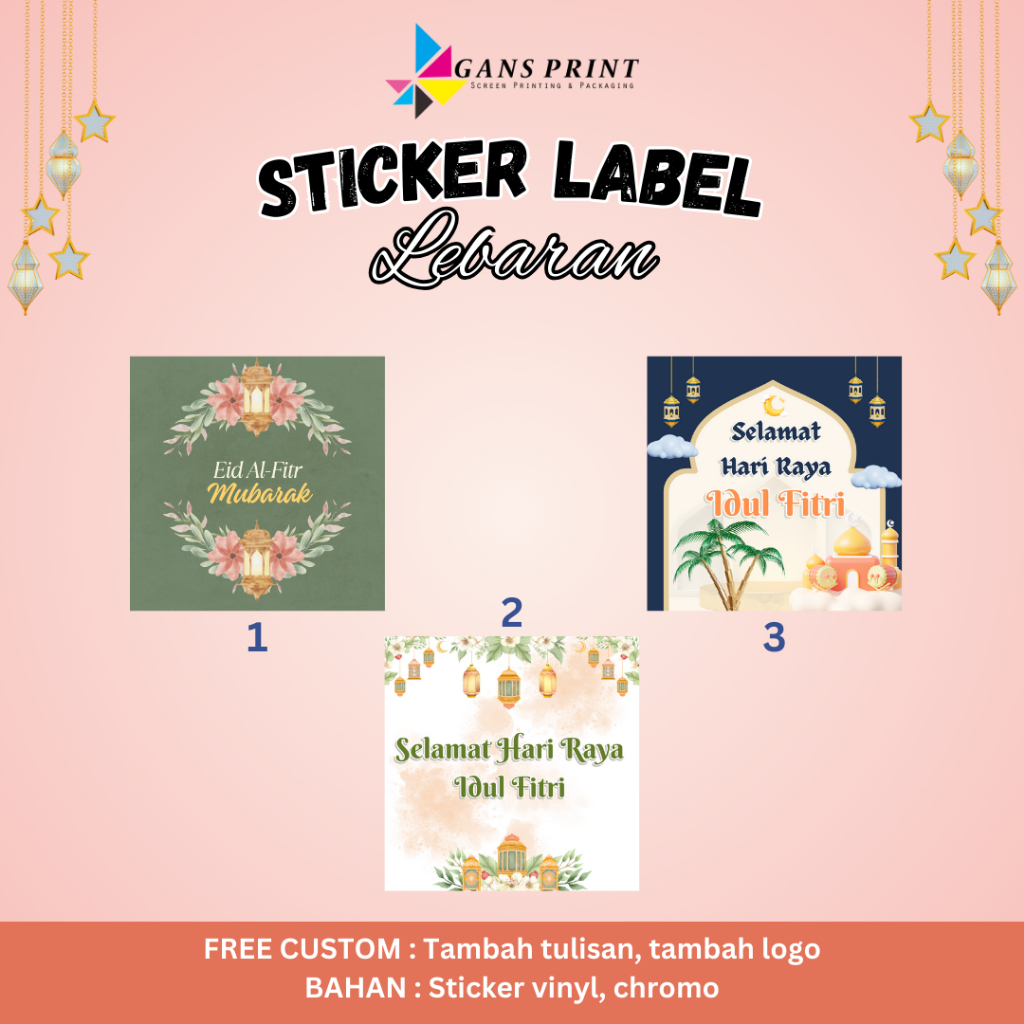 

[GANSPRINT.ID] STICKER HAMPERS TOPLES LEBARAN. TAHAN AIR FREE CUSTOM
