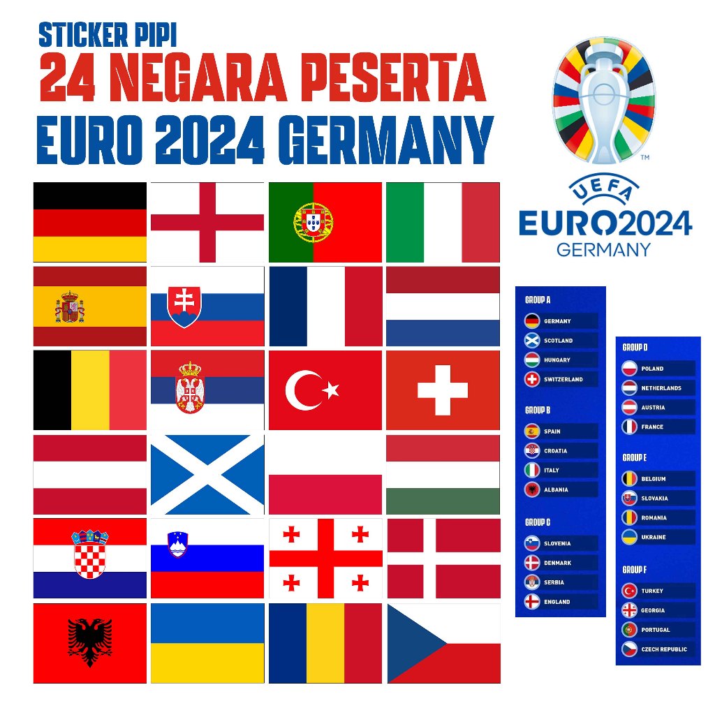 

Euro 2024 Jerman/ Sticker Pipi Negara Peserta Euro 2024 Jerman