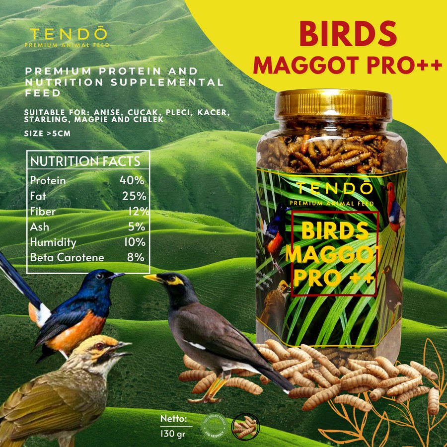 Pakan Burung Maggot Kering Makanan Murai Batu Pleci Kacer Anis Kenari Gacor Pakan Burung Pleci