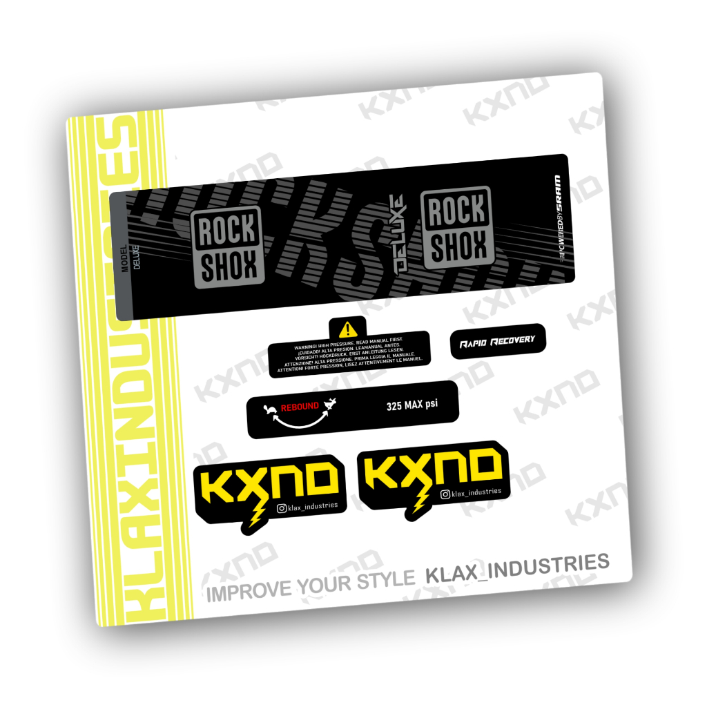 Decal rearshock RockShox Deluxe R RL Remote KLAX INDUSTRIES stiker sepeda