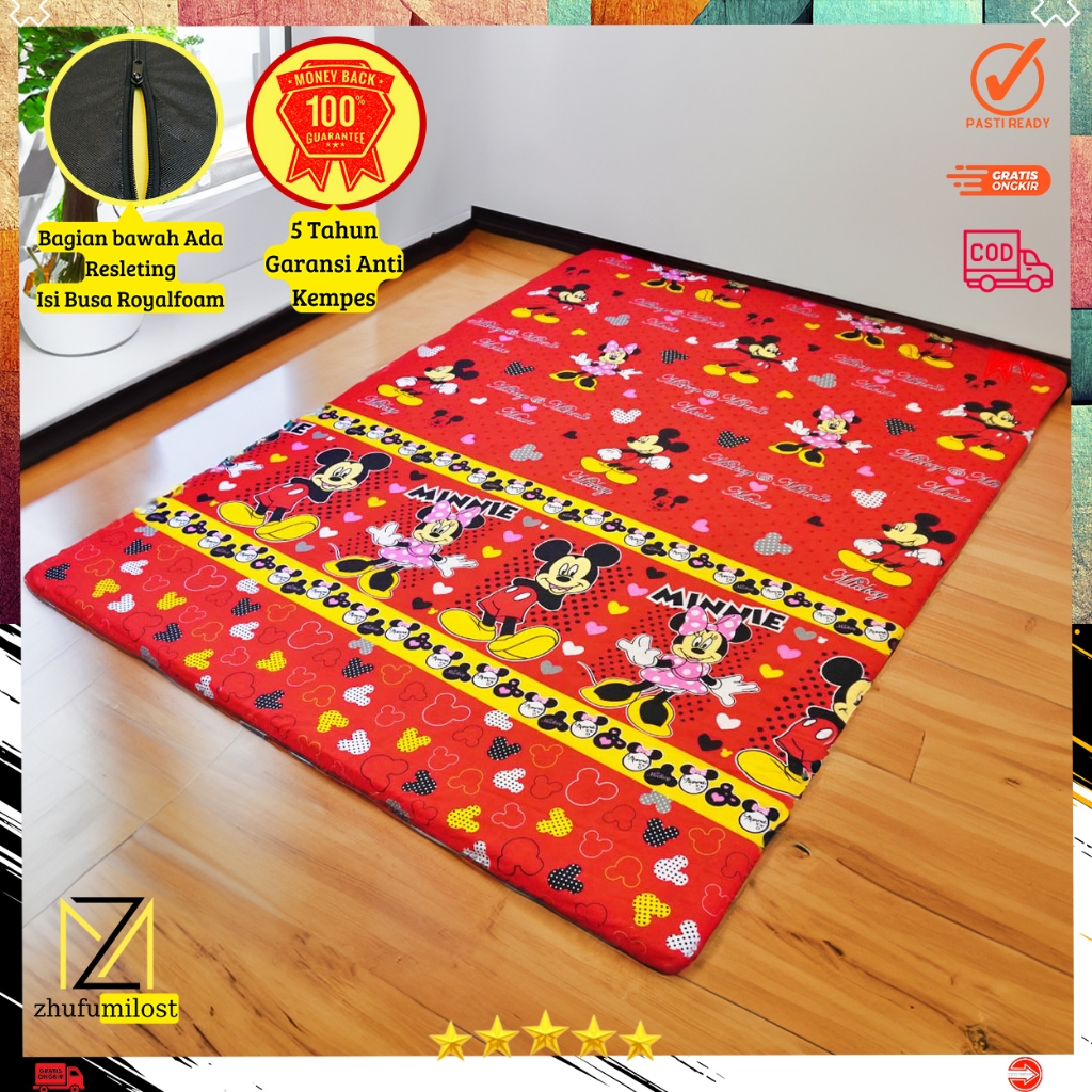 Kasur Busa Lipat Empuk Motif Karakter premium Busa ROYALFOAM Karpet Import