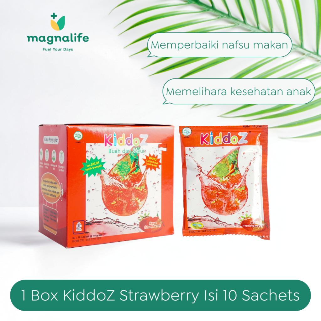 

Magnalife - 1 Box Kiddoz Jamu Nafsu Makan Anak Rasa Strawberry + 1 Sachet Kiddoz Madu