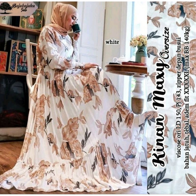 KINAN Maxy Dress Jumbo LD 110 120 130 140 150 PB 140 Rayon Viscose XL XXL XXXL XXXXL XXXXXL Big Size
