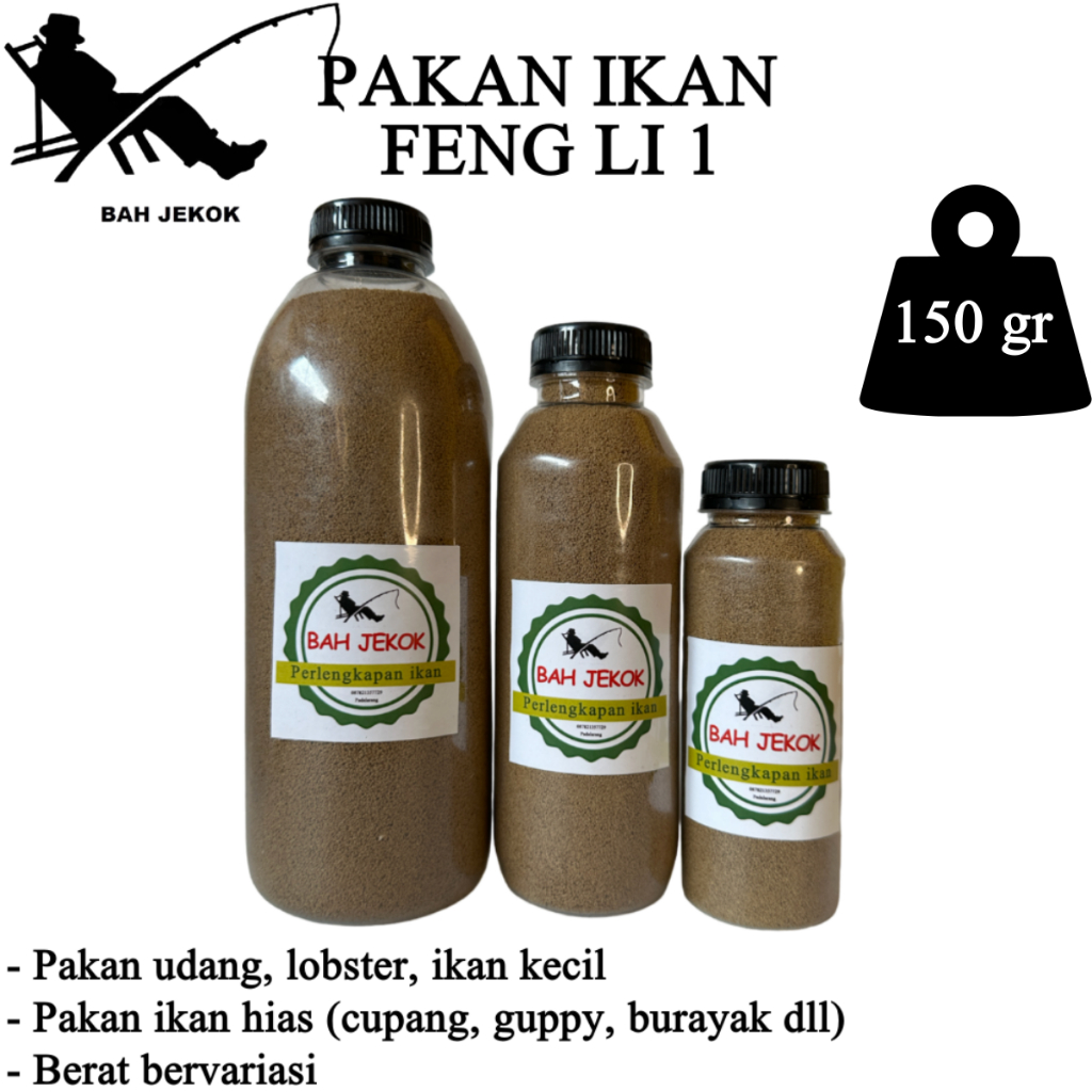Pelet Feng li 1 Umpan Pakan Ikan & Udang Akuarium Hias Kecil Bibit Burayak Cupang Koi Guppy (150gr).