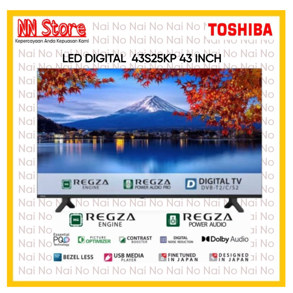 Toshiba 43 Inch Led Digital Tv 43S25 43Inch - Garansi Resmi