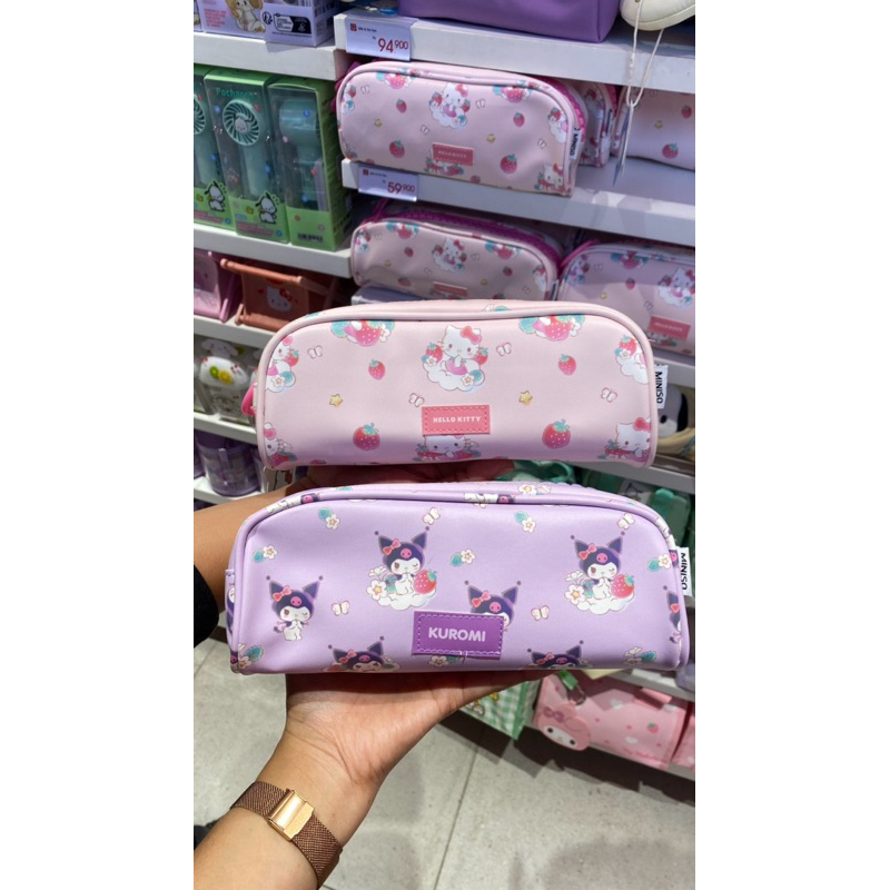

Miniso x Sanrio!! Big Zipper Stationery Case Kuromi / Hello Kitty