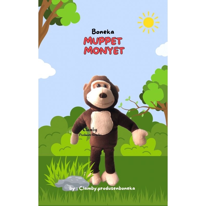 Muppet Karakter Monyet Hand Puppet Ventriloquist Boneka Dongeng Mulut Gerak | Mainan Edukasi Murah