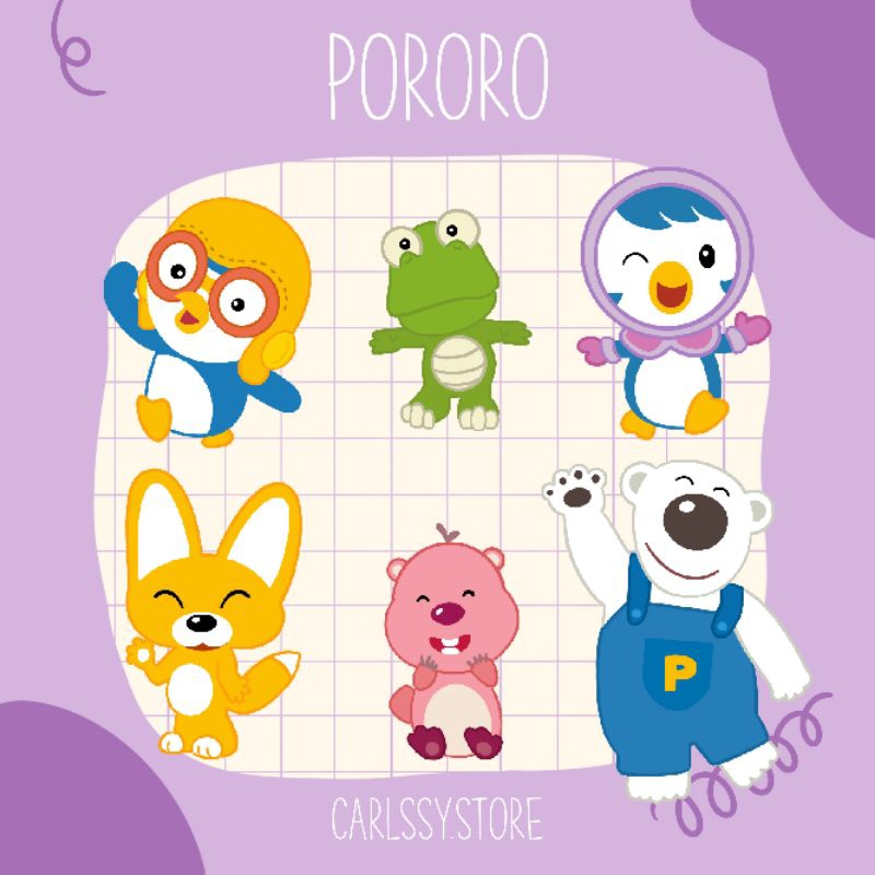 

Sticker Nama Custom - Pororo & Totoro