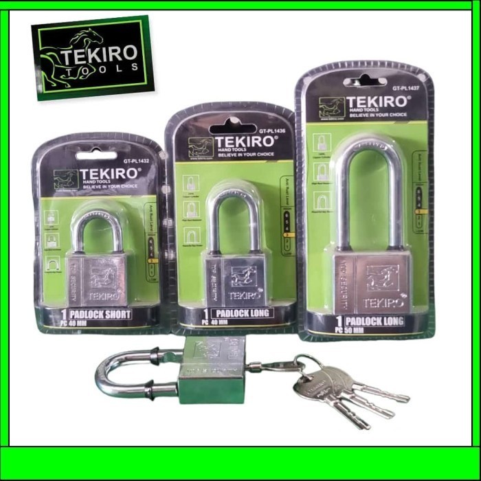 TEKIRO GT-PL1436 Kunci Gembok 40 mm Leher Panjang - Gembok Rumah Pagar