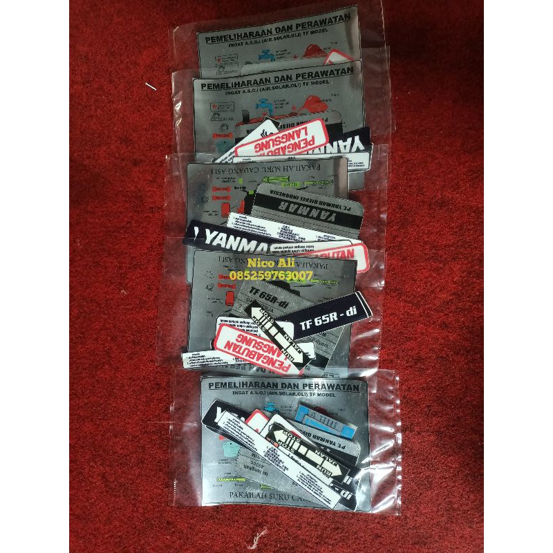 Stiker mesin yanmar 65 pk