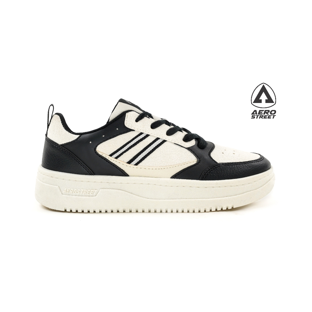 Aerostreet 37-44 Oxford Natural Putih Hitam - Sepatu Sneakers