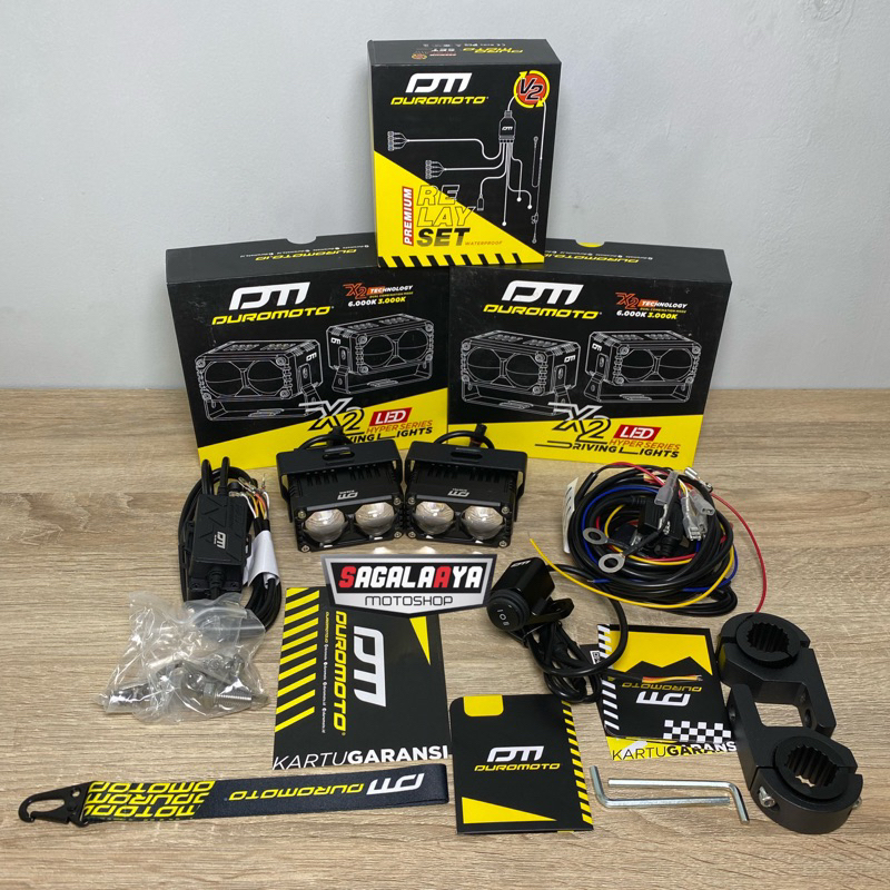 Paket Lampu Duromoto X2 saklar Ori Duromoto Relayset Duromoto Bracket vynx