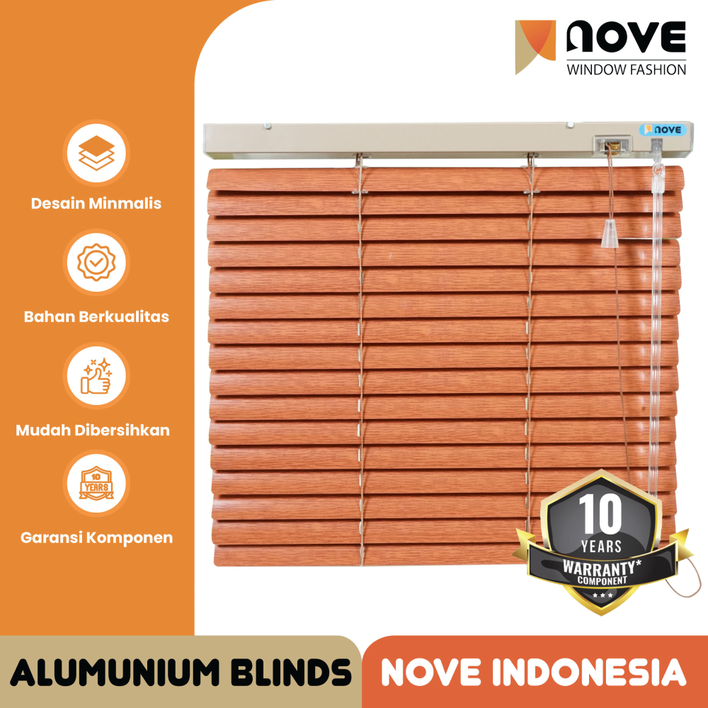 NOVE Alumunium Blinds Stick + Cord - MOTIVE SLAT - Tirai Gulung Alumunium - Tirai Minimalis Jendela