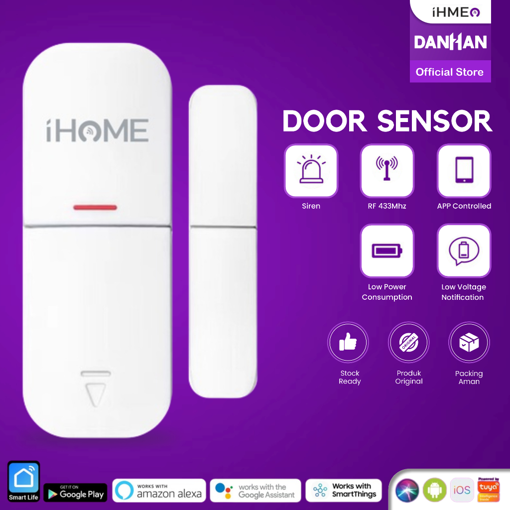 Smart Door Sensor Wireless Wifi RF 433 Sensor Pintu Tuya