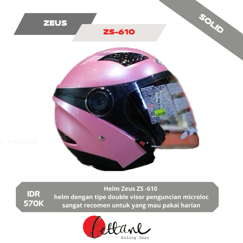 Helm Half Face Zeus ZS 610 Polos