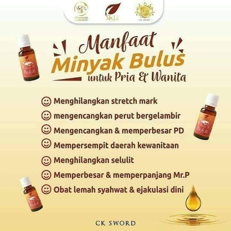 MINYAK BULUS SR12 ORIGINAL / MASSAGE OIL BULUS BPOM WANGI MELATI / PENGENCANG PAYUDARA / PEMBESAR MR