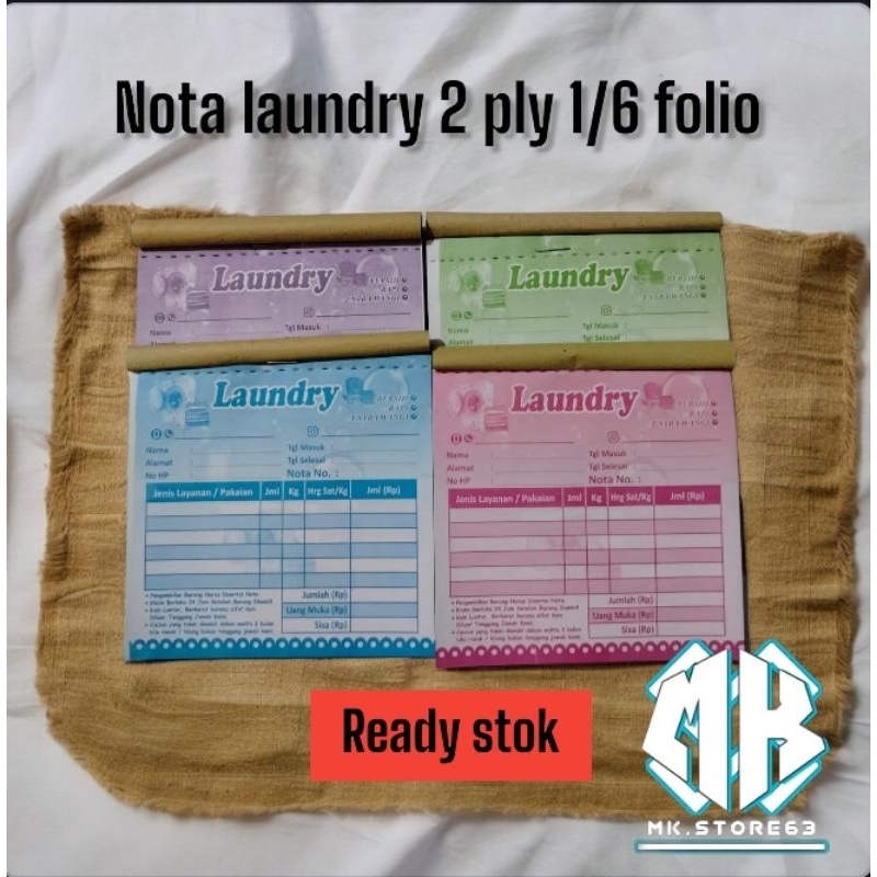 

Nota Laundry Mini 2 Ply 1/6 Folio | B | - Siap Kirim