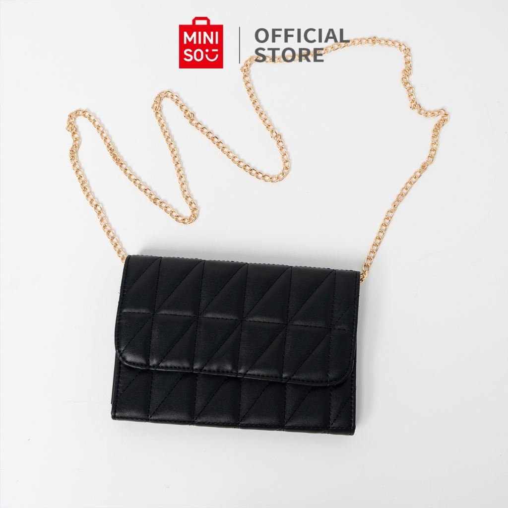 MINISO Selempang Tas Rantai Wanita Tas Kondangan Wanita Elegan Diamond Pattern Crossbody Shoulder Ba