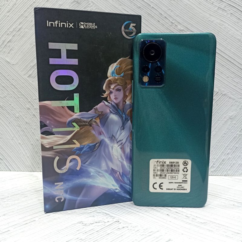Infinix Hot 11s NFC 6/128 GB Handphone Second Fullset