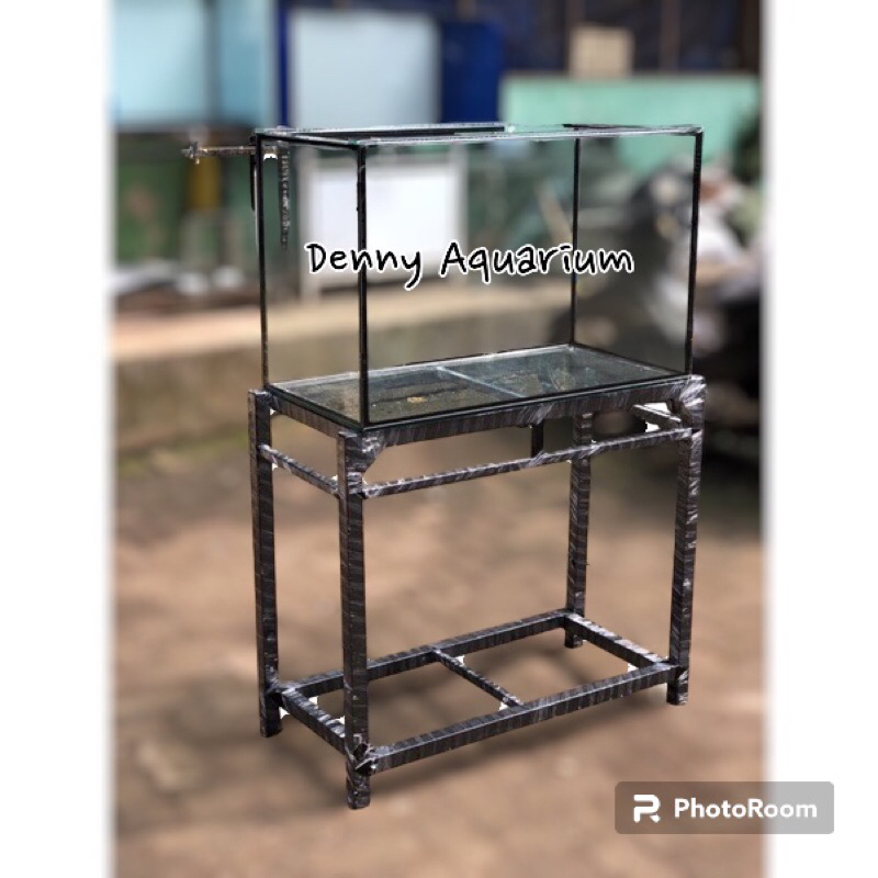 AQUARIUM KACA UKURAN 80x40x50cm KACA  8 mm FULL SET BESI HOLO 4X4 TINGGI 70cm