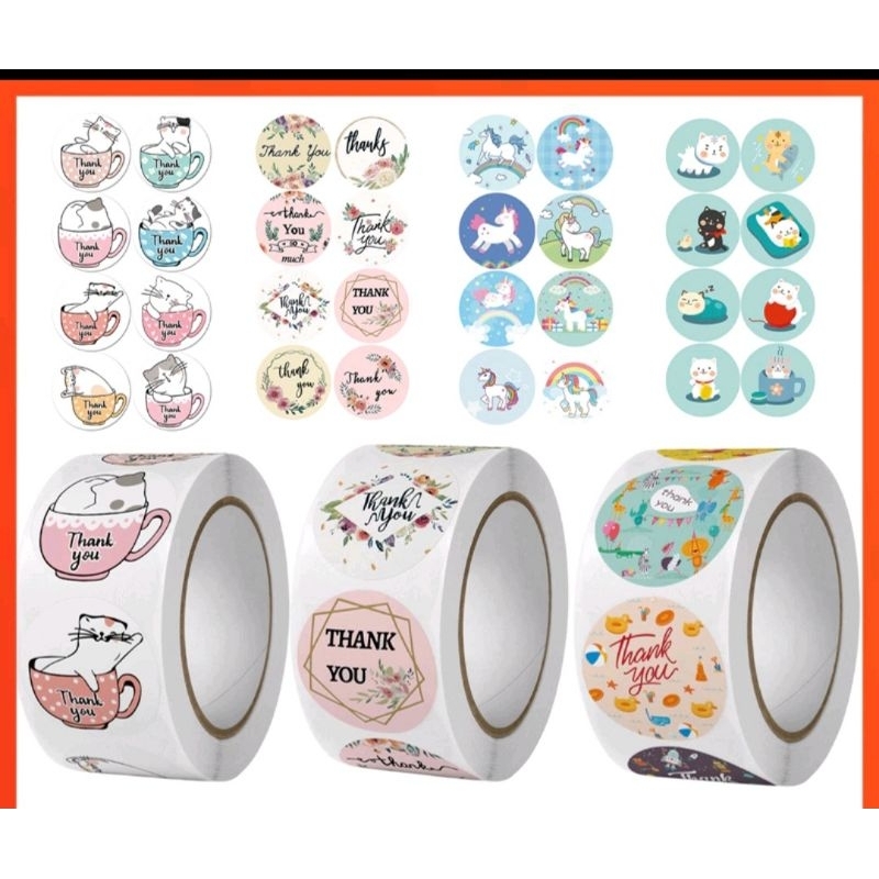 

1 roll isi 500 stiker