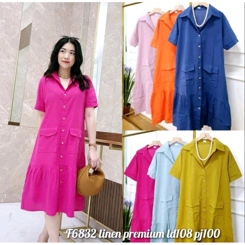 Dress Midi Linen Premium