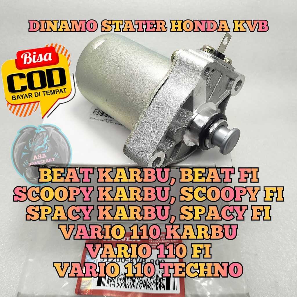 Dinamo stater KVB Motor Honda Beat Karbu , Beat Fi Injeksi , Scopy Fi , Scoopy Carbu , Spacy Karbura