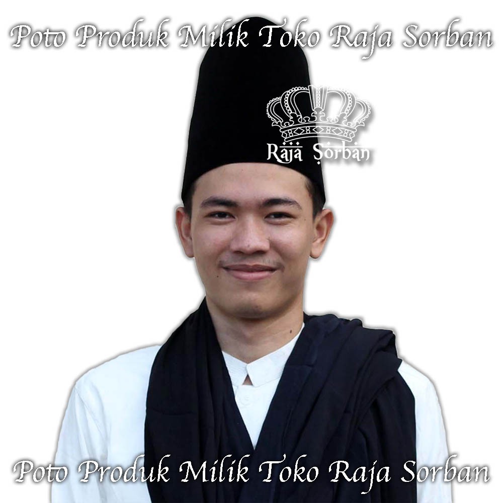 Songkok Hitam Tinggi 20cm - Songkok Peci Kopiah Hitam Santri Tinggi 20cm - Songkok 20 CM
