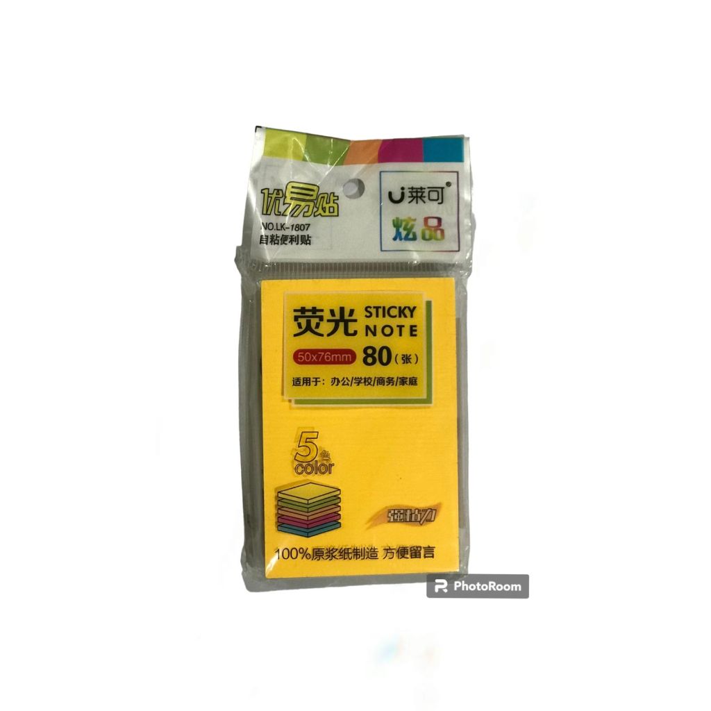 

Sticky Notes Memo Tempel Warna 76 x 50 mm / 76 x 102 mm isi 80's