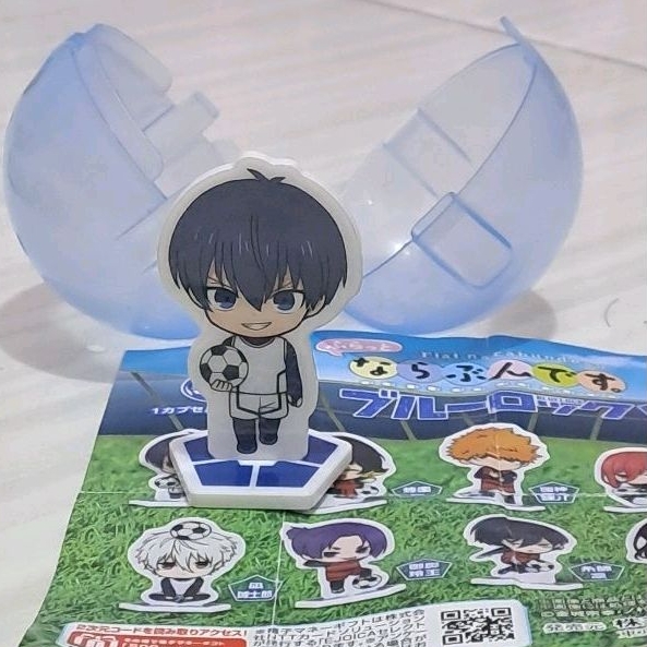 Official Mini Standee Flat narabundesu Blue Lock Isagi Yoichi + Itoshi Rin official merch keychain (