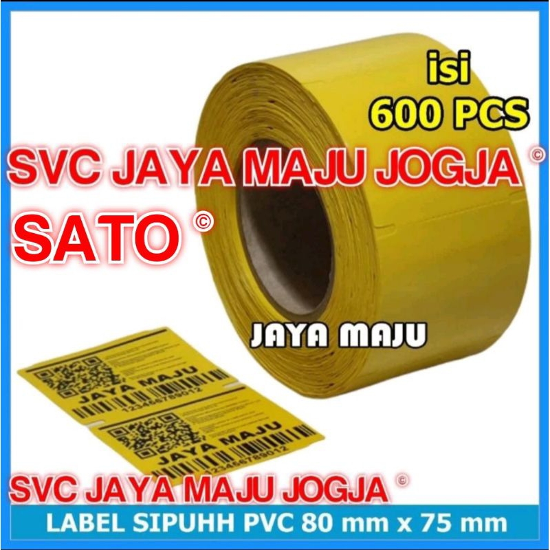 

[ SATO INDUSTRIAL ] 80 X 75 - 1 LINE PVC - ISI 600 PCS - KUNING || CORE 3" || LABEL BARCODE YELLOW SIPUHH PERHUTANI SISTEM INFORMASI HASIL HUTAN || 80X75 - RIBBON RESIN R300 90X300 90 X 300 - CL4NX PLUS CL 4NX PLUS