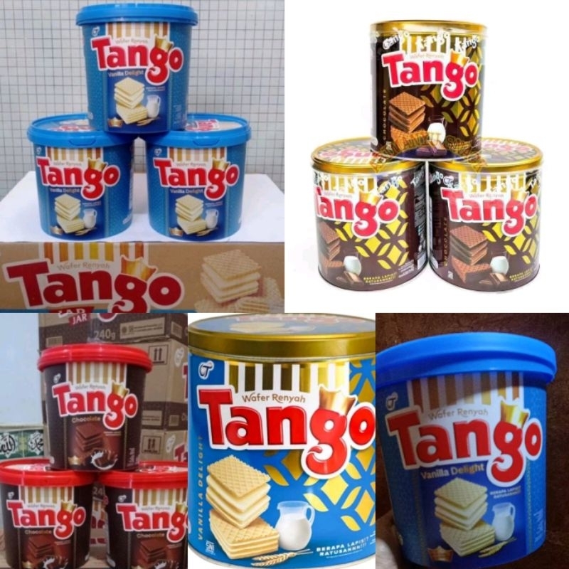 

Tango wafer kaleng renyah coklat dan vanila random