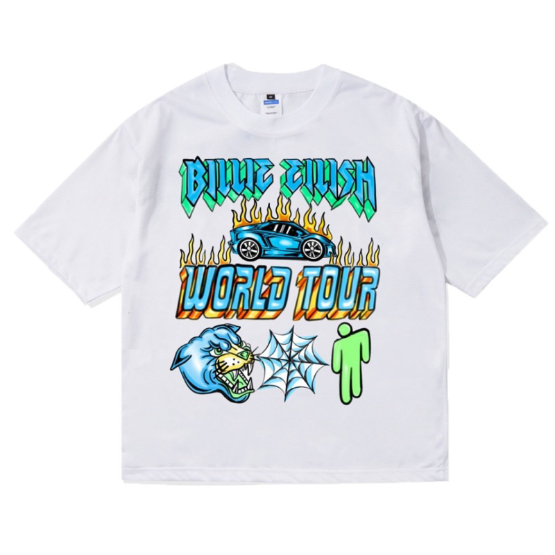 KAOS BILLIE EILISH WORLD TOUR VINTAGE COTTON COMBED 24s | T-SHIRT BAJU GAMBAR BILLIE EILISH WORLD TO