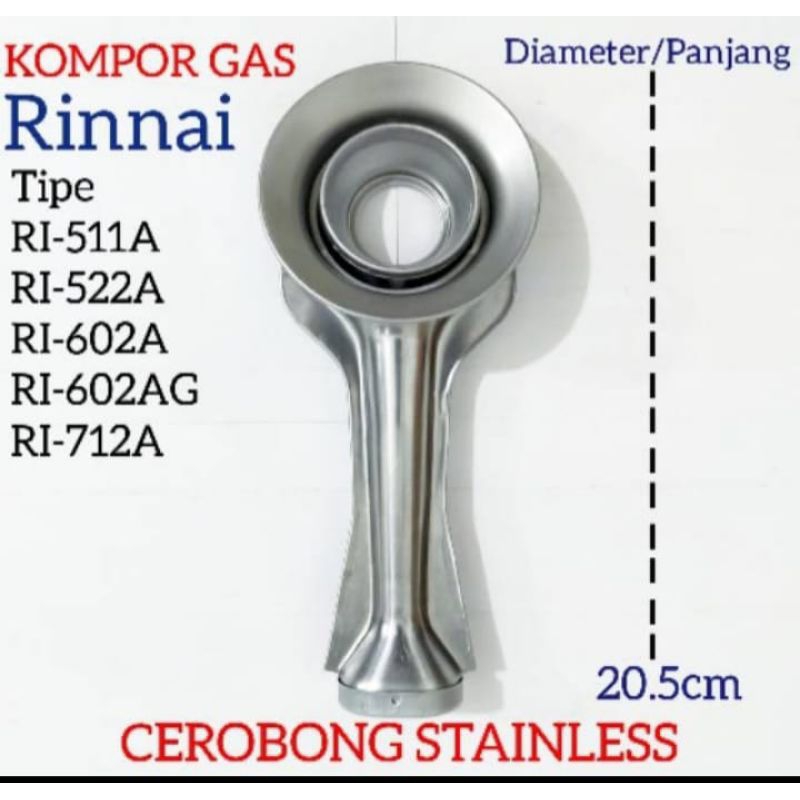 cerobong / tempat sumbu  kompor gas rinnai panjang besar