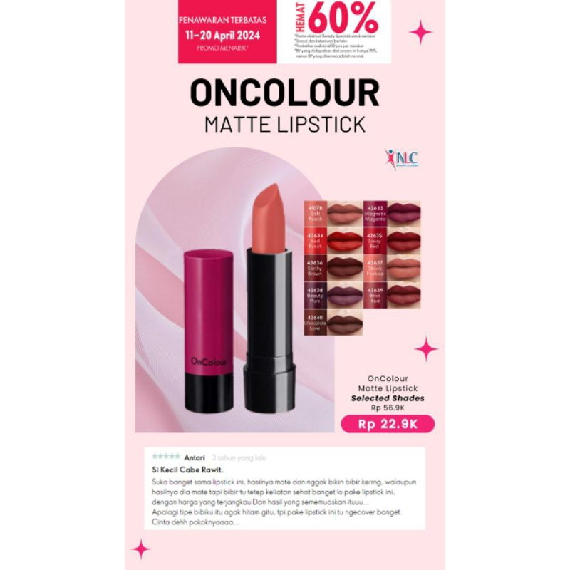 ONCOLOUR LIPSTIK MATTE ORIFLAME
